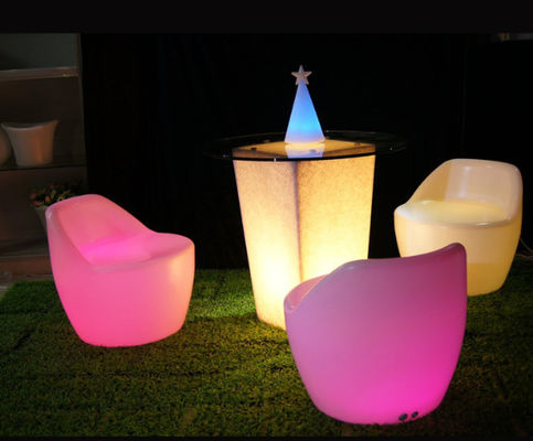 Lightweight Rotomolded Furniture Remote LED Lighting Outdoor Plastic Beach Chairs