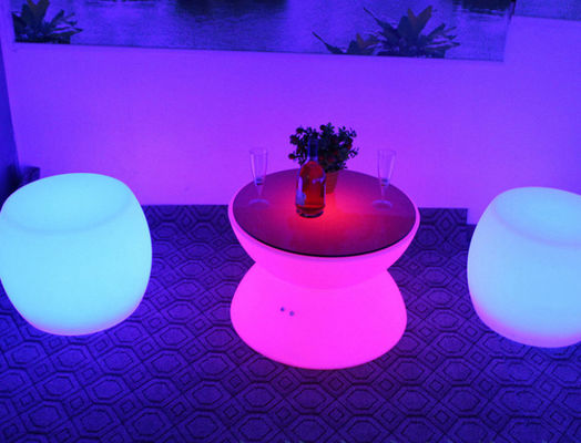 Furnitur komersial dari polietilen rotomolding LED Bar Tabel dan Kursi